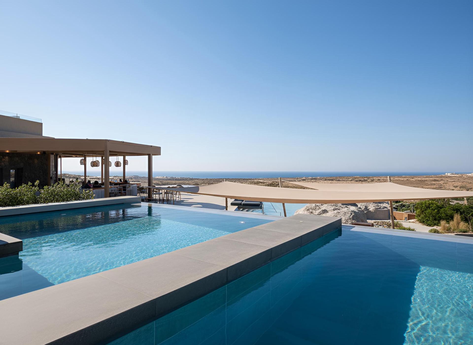 Magma Resort Santorini, caché sur les pentes volcaniques de Santorin